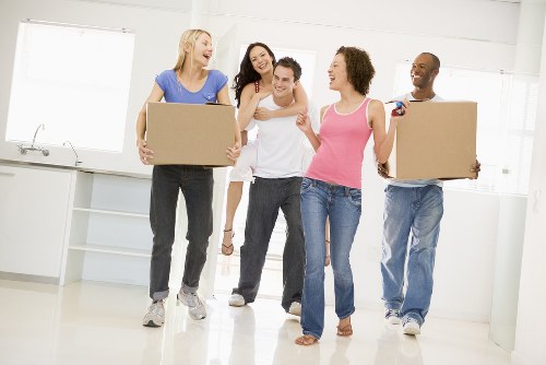 Moving crew loading items safely for a man and van service