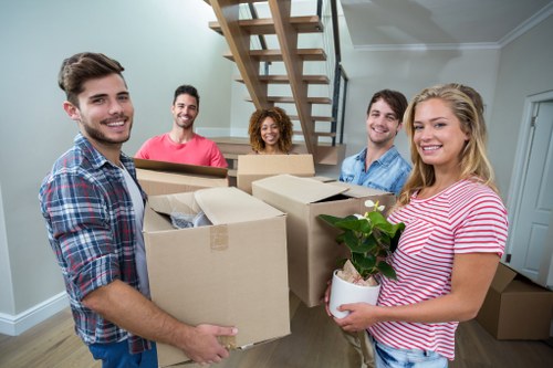 House removal team preparing a move in Catford