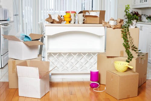Moving boxes and furniture in a Catford property