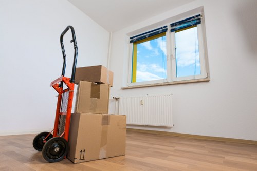 Local removal van outside a Catford flat during a student move