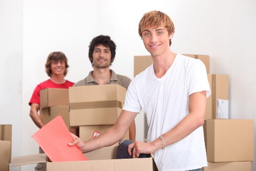 Packed boxes ready for house removals in Catford